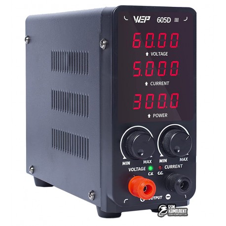 Лабораторный блок питания WEP 605D-III, 60V, 5A, імпульсний, цифрова індикація