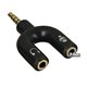Переходник для подключения наушников с микрофоном, Y-Type TRRS 3.5 - 2 TRS 3.5 (F)
