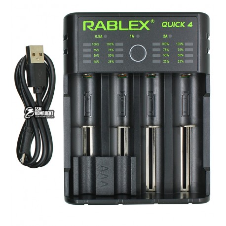 Зарядное устройство Rablex RB-404, 4 канала, Ni-Mh/Li-ion/Ni-CD/18650