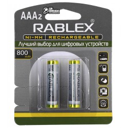 Акумулятор Rablex R03, 800мАч, AAA, 2шт у блістері Акумулятор Rablex R03, 800мАч, AAA, 2шт у блістері