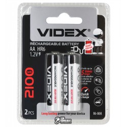 Акумулятор Videx R06, 2100мАг, AA, 2шт у блістері Акумулятор Videx R06, 2100мАг, AA, 2шт у блістері