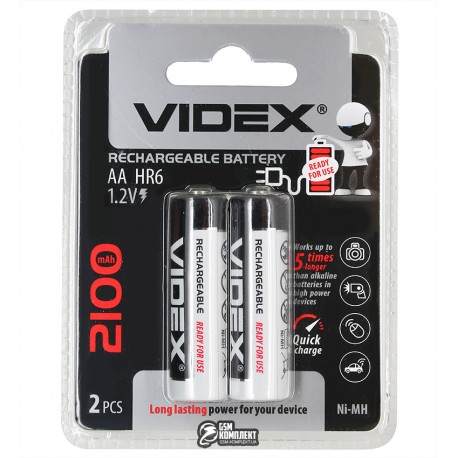 Акумулятор Videx R06, 2100мАг, AA, 2шт у блістері