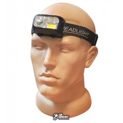 Налобный фонарик CY-2089-XPE+COB+RGB, IPX4, датчик движения, встроеный аккумулятор, ЗУ micro USB