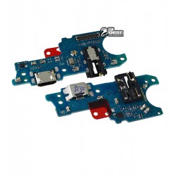 Шлейф для Samsung A035 Galaxy A03, конектора зарядки, конектора гарнітури, з компонентами, High Copy, (плата зарядки)