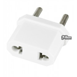 Вилка переходник USA/EU, плоская на евро, тип 1, белая Вилка переходник USA/EU, плоская на евро, тип 1, белая