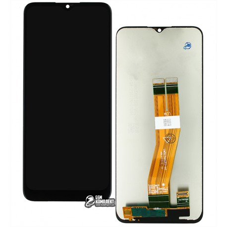 Дисплей для Samsung A037G Galaxy A03s, черный, Best copy, без рамки, копия, с черным шлейфом, (162x72 mm)