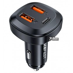 Автомобильное зарядное устройство Acefast B9, (2USB, 1Type-C), 66Вт, черное