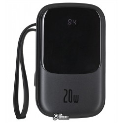 Power bank Baseus Q pow Digital Display 20000mAh, 22.5Вт (USB/Type-C/Lightning +Lightning кабель), PPQDH01, black