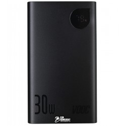Power Bank Baseus Adaman2, 20000mAh, 30 Вт,с кабелем USB тип-C, черный, USB тип-C, USB тип-A, Fast Charge, (PPAD050001)