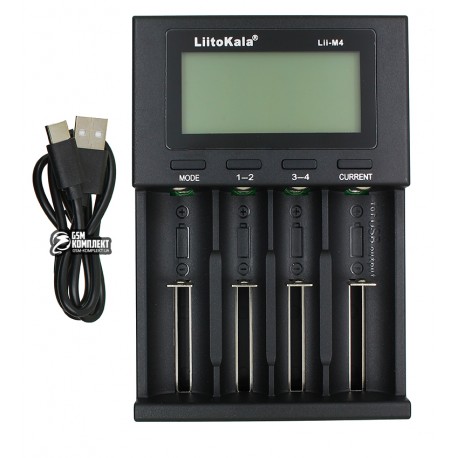 Зарядний пристрій Liitokala Lii-M4, 4 канала, LCD, Ni-Mh/Li-ion/Ni-CD/18650