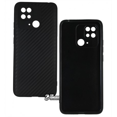 Чехол для Xiaomi Redmi 10C, Сarbon Edition, силиконовый, черный Чехол для Xiaomi Redmi 10C, Сarbon Edition, силиконовый, черный