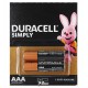 Батарейка Duracell LR03, AAA, отрывной блистер по 2 шт