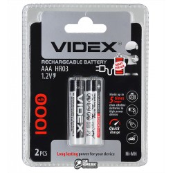 Акумулятор Videx R03, 1000мАг, AAA, 2шт в блістері Акумулятор Videx R03, 1000мАг, AAA, 2шт в блістері