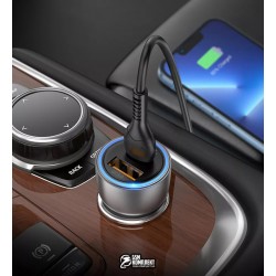 Автомобильное зарядное устройство Hoco NZ8, Type-C + USB, 43Вт, черное Автомобильное зарядное устройство Hoco NZ8, Type-C + USB, 43Вт, черное