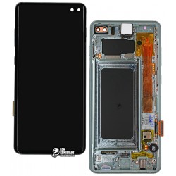 Дисплей для Samsung G975 Galaxy S10 Plus, зеленый, с сенсорным экраном, с рамкой, Original (PRC), prism Green, original glass