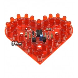 DIY конструктор "Пульсуюче світлодіодне серце" K204.1, набір для паяння