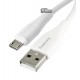 Кабель Micro-USB - USB, Koni Strong KS-64m, 1M, 3A, плоский, 1 метр, белый