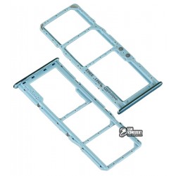 Держатель SIM-карты для Samsung A515F/DS Galaxy A51, A715F/DS Galaxy A71, синий, c держателем MMC