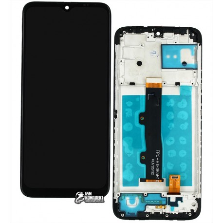 Дисплей для Motorola E7, E7i Power, E7 Power, чорний, із сенсорним екраном (дисплейний модуль), із рамкою