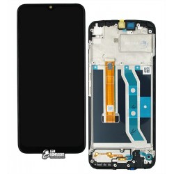 Дисплей Realme C21Y, Realme C25Y, с сенсорным экраном (дисплейный модуль), с рамкой, черный