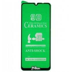 Защитное стекло для Xiaomi Redmi 10C, Redmi 10 Power, Poco C40, Ceramica, с фаской, черное Защитное стекло для Xiaomi Redmi 10C, Redmi 10 Power, Poco C40, Ceramica, с фаской, черное