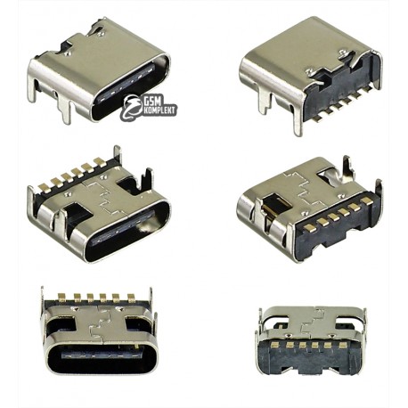 Конектор зарядки USB Type-C, 6pin, smd на плату RAT-L6.8YS