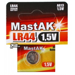Батарейка AG13 / LR44 / A76 / GP76A / 357 / SR44W Mastak Alkaline Батарейка AG13 / LR44 / A76 / GP76A / 357 / SR44W Mastak Alkaline