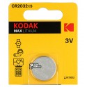 Батарейка CR2032 Kodak Max на материнcкую плату литиевая, 1 шт