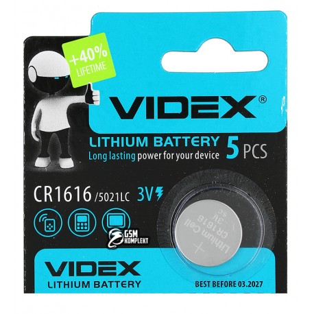 Батарейка CR1616 Videx, 1шт.