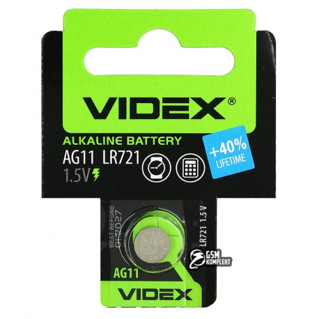 Батарейка AG11, Videx Alkaline, 1шт
