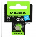 Батарейка AG2, Videx Alkaline, 1шт