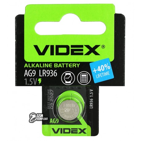 Батарейка AG9, Videx Alkaline, 1шт