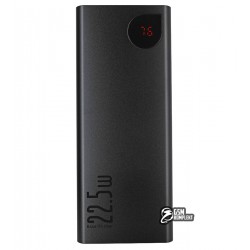 Power Bank Baseus Adaman Metal Digital Display Overseas 20000mAh |2USB/Type-C/Lightning, 22.5W/5A, PD/QC| (PPAD070101), черный