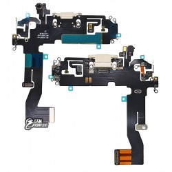 Шлейф для Apple iPhone 12, iPhone 12 Pro, конектора зарядки, білий, з мікрофоном, China quality Шлейф для Apple iPhone 12, iPhone 12 Pro, конектора зарядки, білий, з мікрофоном, China quality