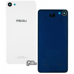 Задняя панель корпуса для Meizu U10, белый, со стеклом камеры