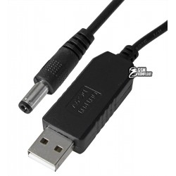 Кабель питания USB-DC для роутера от Power bank с повышающим преобразователем с 5V на 9V, 5,5x2,1мм Кабель питания USB-DC для роутера от Power bank с повышающим преобразователем с 5V на 9V, 5,5x2,1мм