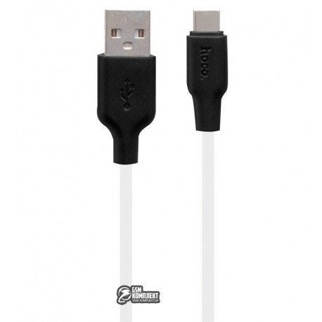 Кабель Type-C - USB, Hoco X21 Plus, 1м, 3А, силікон, чорно білий