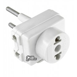 Сетевой переходник разветвитель 3 UK/US-розетки на 1 Евро-вилку