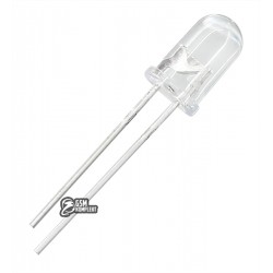 Світлодіод 5mm білий прозорий BRILLIANT |3.0-3.2V; 6000K; 12000-14000mcd|