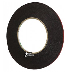 Двухсторонний скотч на вспененной основе, ширина 3мм, толщина 1мм, красный лайнер