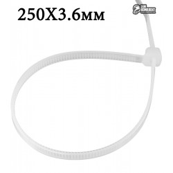 Стяжки кабельні 250х3, 6мм білі 100шт
