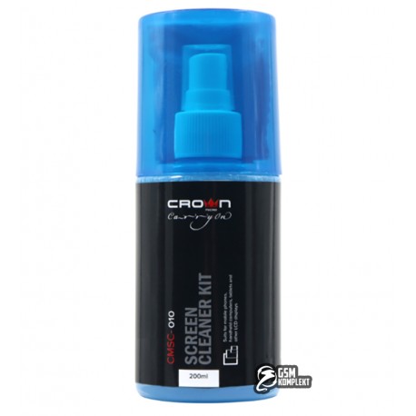 Набір для чищення екранів Crown CMSC-010 (мікрофібра, спрей 200ml)