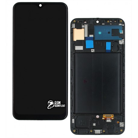 Дисплей для Samsung A505 Galaxy A50, A505F/DS Galaxy A50, чорний, з рамкою, High Copy, (OLED)