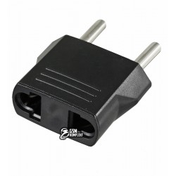 Вилка переходник LUXEL USA/EU, плоская на евро, черный Вилка переходник LUXEL USA/EU, плоская на евро, черный