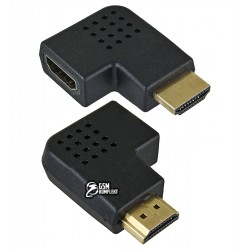 Переходник угловой горизонтальный, штекер HDMI - гнездо HDMI