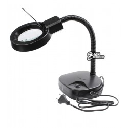 Лупа-лампа настольная YIHUA-239, люмин.подсветка, 2X +20X, диам.-90мм, 220V Лупа-лампа настольная YIHUA-239, люмин.подсветка, 2X +20X, диам.-90мм, 220V