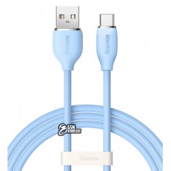 Кабель Type-C - USB, Baseus Jelly Liquid Silica Gel 100Вт, 1,2метра, голубой CAGD010003