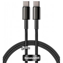 Кабель Type-C - Type-C, Baseus Tungsten Gold 100Вт, 2метри, чорний CATWJ-A01