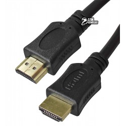 Кабель HDMI в HDMI, 1 метр, силиконовый, Ver 1.4, круглый диам.6мм, черный