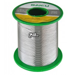 Припой BAKU BK-10004, Sn 97%, Ag 0.3%, Cu 0.7%, flux 2%, 0,4 мм, 100 г Припой BAKU BK-10004, Sn 97%, Ag 0.3%, Cu 0.7%, flux 2%, 0,4 мм, 100 г